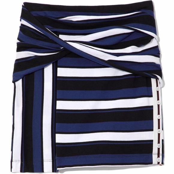 3.1 Phillip Lim Stripe Wrap Fitted Mini Skirt - Picture 2 of 8